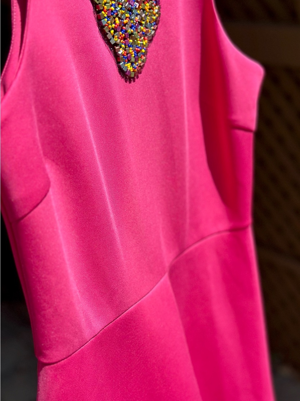 Spense Petite Fuchsia Beaded Fit and Flare Cocktail Party Dress Special Occasion - Picture 5 of 12